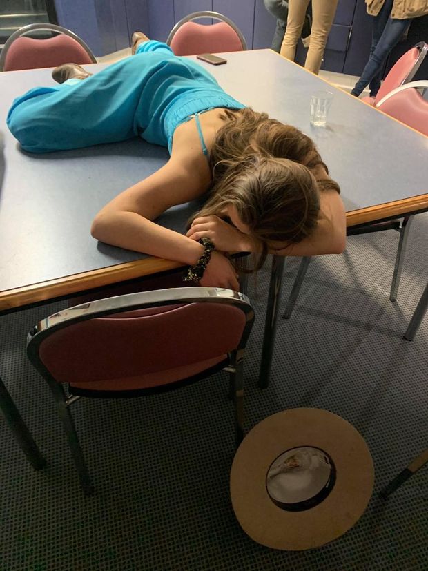 Napping teen