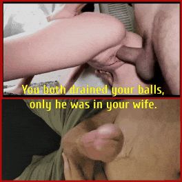 His pulsing cock fills your wife.