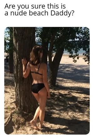 Trin & Daddy nude beach
