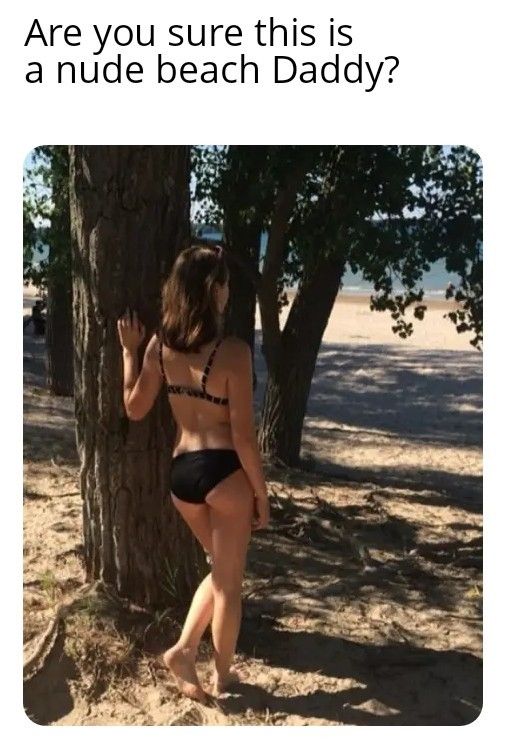Trin & Daddy nude beach