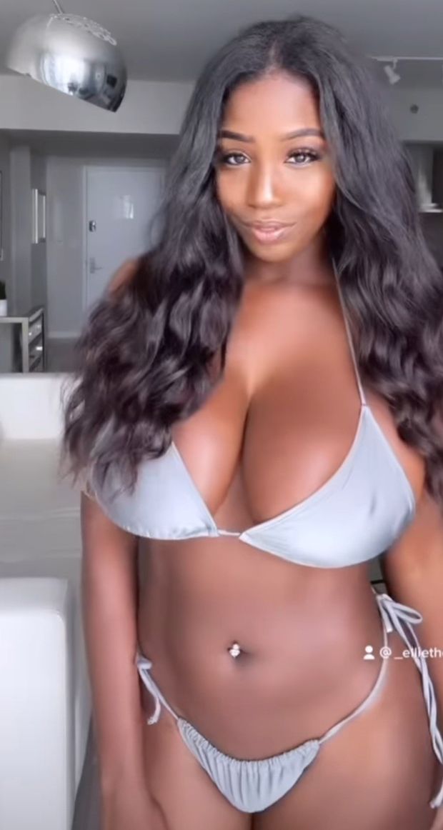 Ellie Mae gray bikini pokies