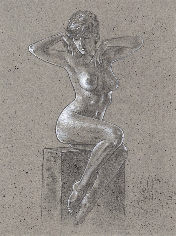 Poised nude art by Jeff Lafferty