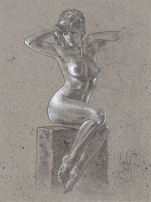 Poised nude art by Jeff Lafferty