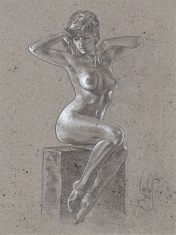 Poised nude art by Jeff Lafferty