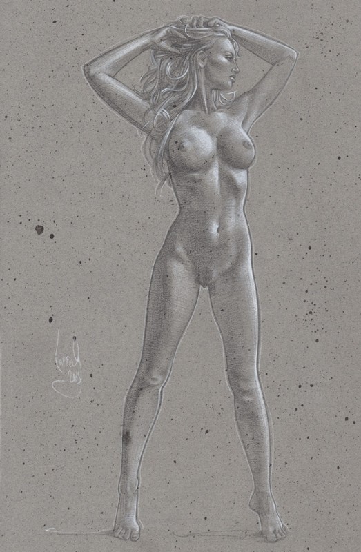 On her tippy toes nude art by Jeff Lafferty