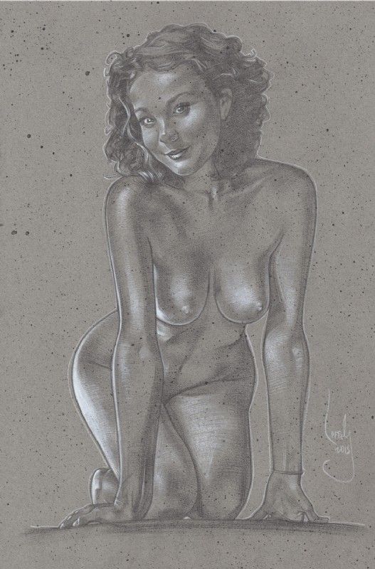 Nude cutie art by Jeff Lafferty