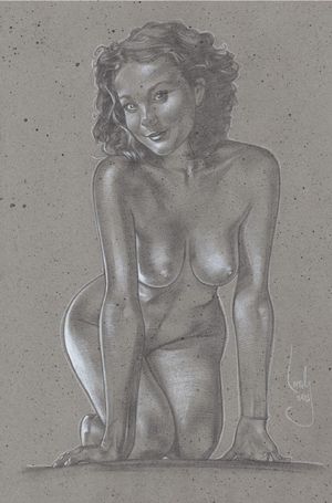 Nude cutie art by Jeff Lafferty