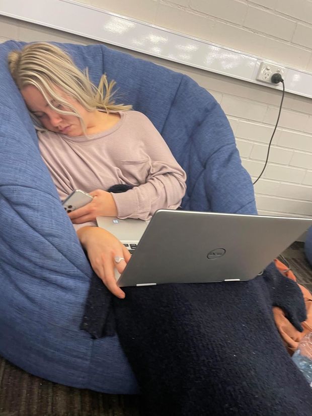 Teen napping