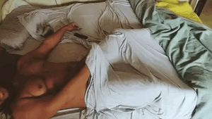 While I'm out getting my tail fucked silly, husband stays home and takes care of himself.