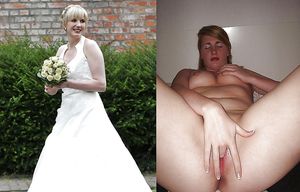 Bride puts her finger in her pussy