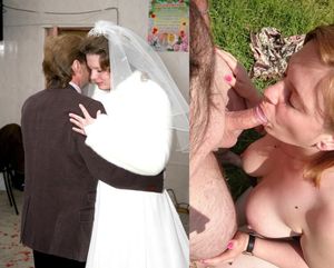 Bride sucking the groom