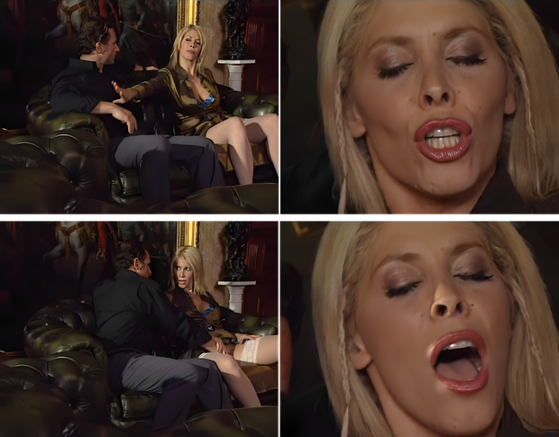 Milly her cunt is soaking wet and wants him to feel how pleasurable her wet cunt is! Watch her face when she feels his hand!
