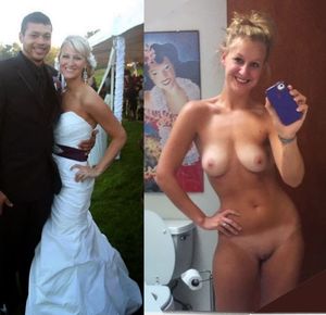 Bride shows off nude.