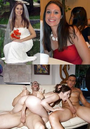 Nude bride being shared.