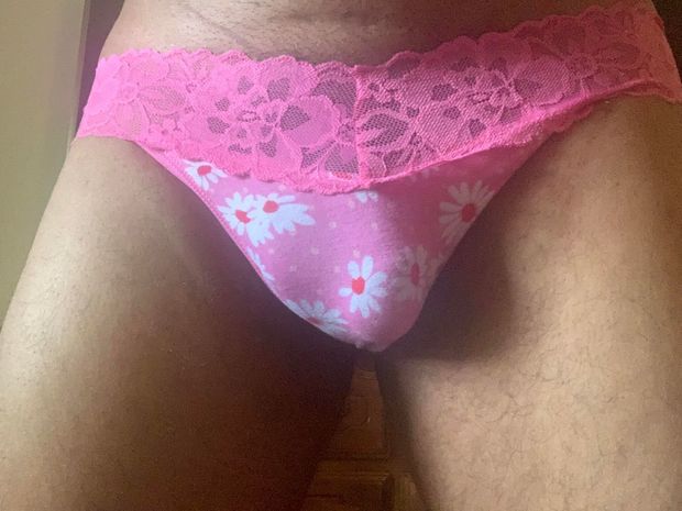 Pink panties with daisies