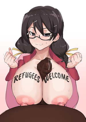 She loves giving titjob to black bull refugees
