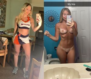 Before and after cheerleader