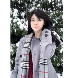 Cute brunette in winter