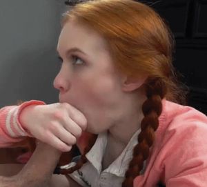 Redhead teen blowjob