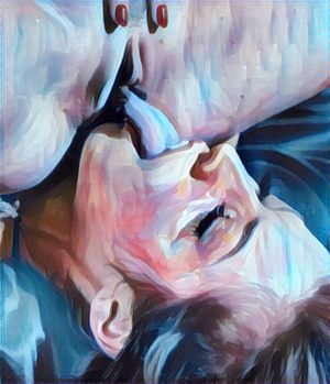 POV lesbians lick pussy art