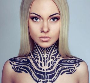 Tribal Neck Tattoo