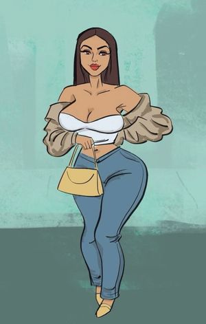 Good looking ebony queen cartoon