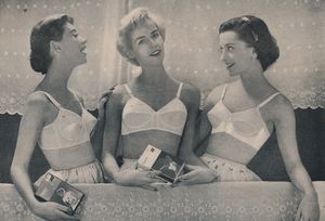 Ladies-always sit around talking wearing bras.