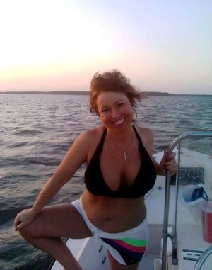 Denise showing off the tits I bought on her boyfriend's boat!