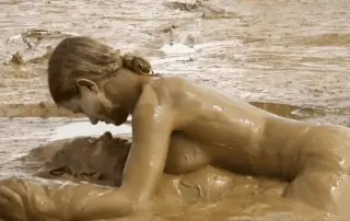 Lesbian in mud