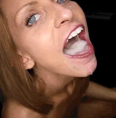 Gloryhole cumshot on her tongue