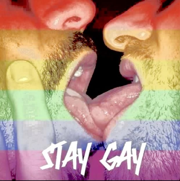Me myself and I making out and then I added a pride theme to the image
