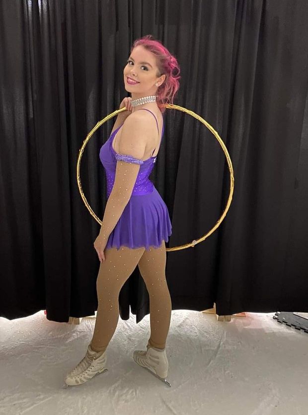 Bella in skating outfit