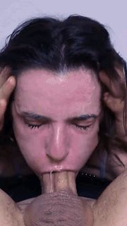 Deepthroat huge cumshot