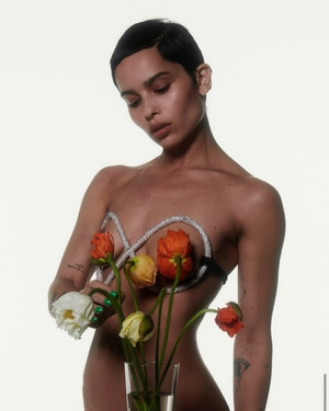 Zoe Kravitz with flowers