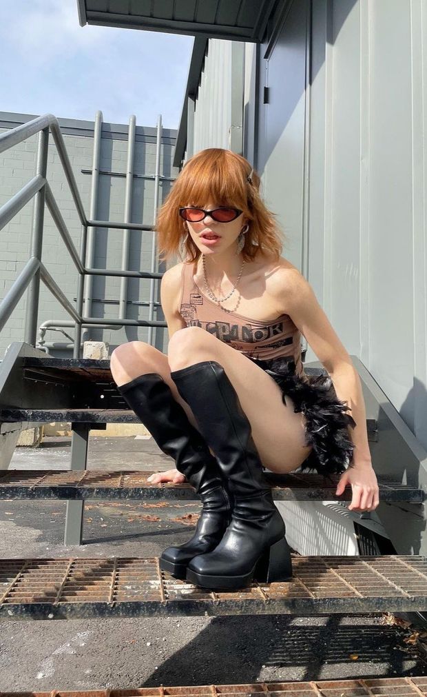 Riley in black
