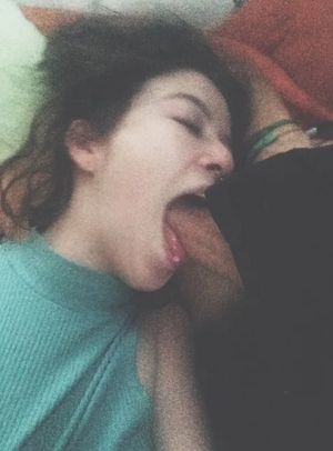 Down ass brunette getting throat-fucked by a cock