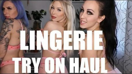 lingerie try on haul with my friends