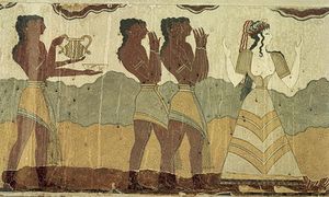 Minoan priestess and servants