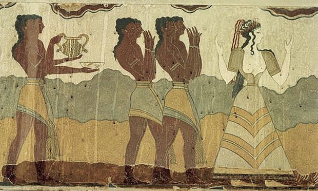 Minoan priestess and servants