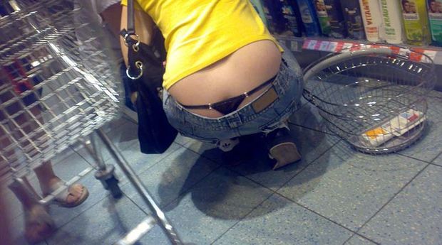 whale tail thong exposed MILF