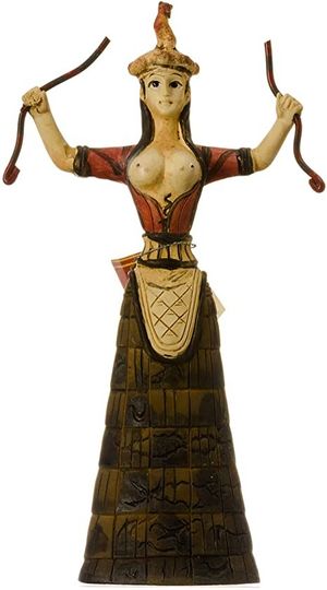 Reconstructed statue of ancient Minoan goddess