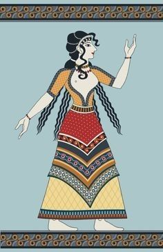 Illustration of Minoan woman