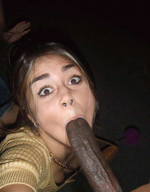 Pretty brunette sucks on a massive black dick. Her friends will be next.