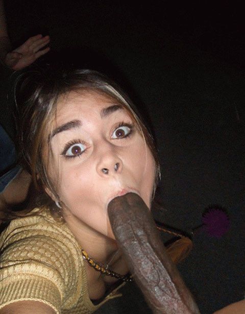 Pretty brunette sucks on a massive black dick. Her friends will be next.