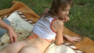 with dad in the woods