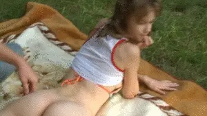 with dad in the woods