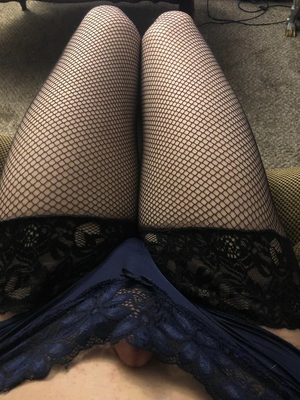 Black panties & fishnet stockings