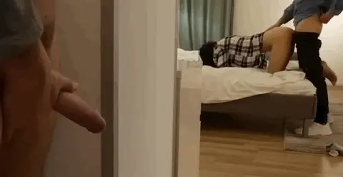You told your gf to get on all fours and wait for you, your friend saw the opportunity and took it