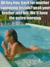 my girlfriend naked in the pool for my little brother