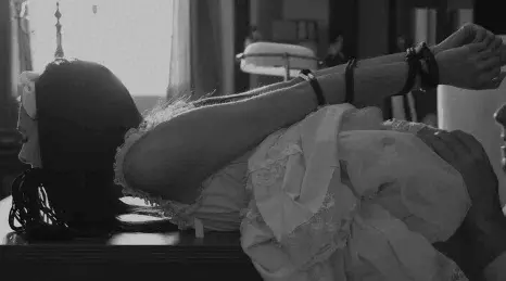 You all tied up and at the mercy of my tongue